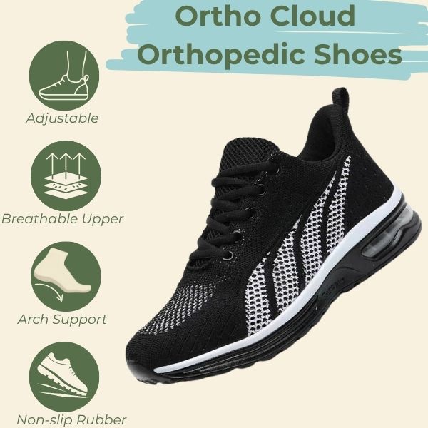 Orthopedic Walking Shoes for Women with Arch Support and Air Cushion Sole