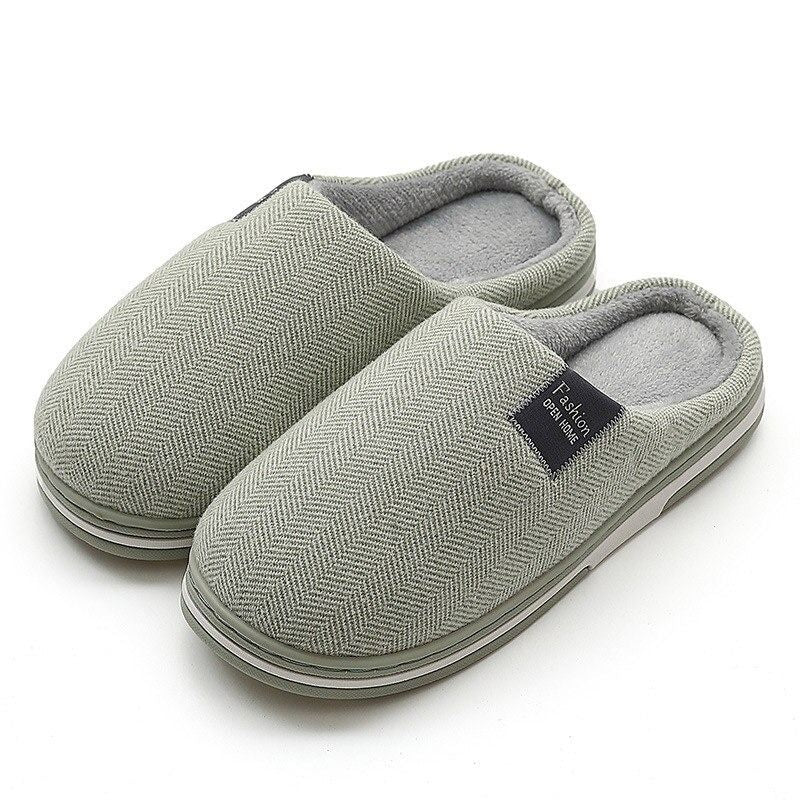 OCW Winter Women Home Slippers Soft Sole Keep Warm Plush Cotton Non-slip Indoors