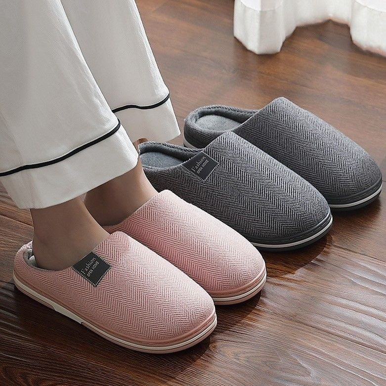 OCW Winter Women Home Slippers Soft Sole Keep Warm Plush Cotton Non-slip Indoors
