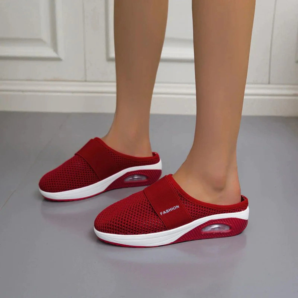 Women’s Orthopedic Walking Shoes with Cushion Sole Slip-On Mesh Mules