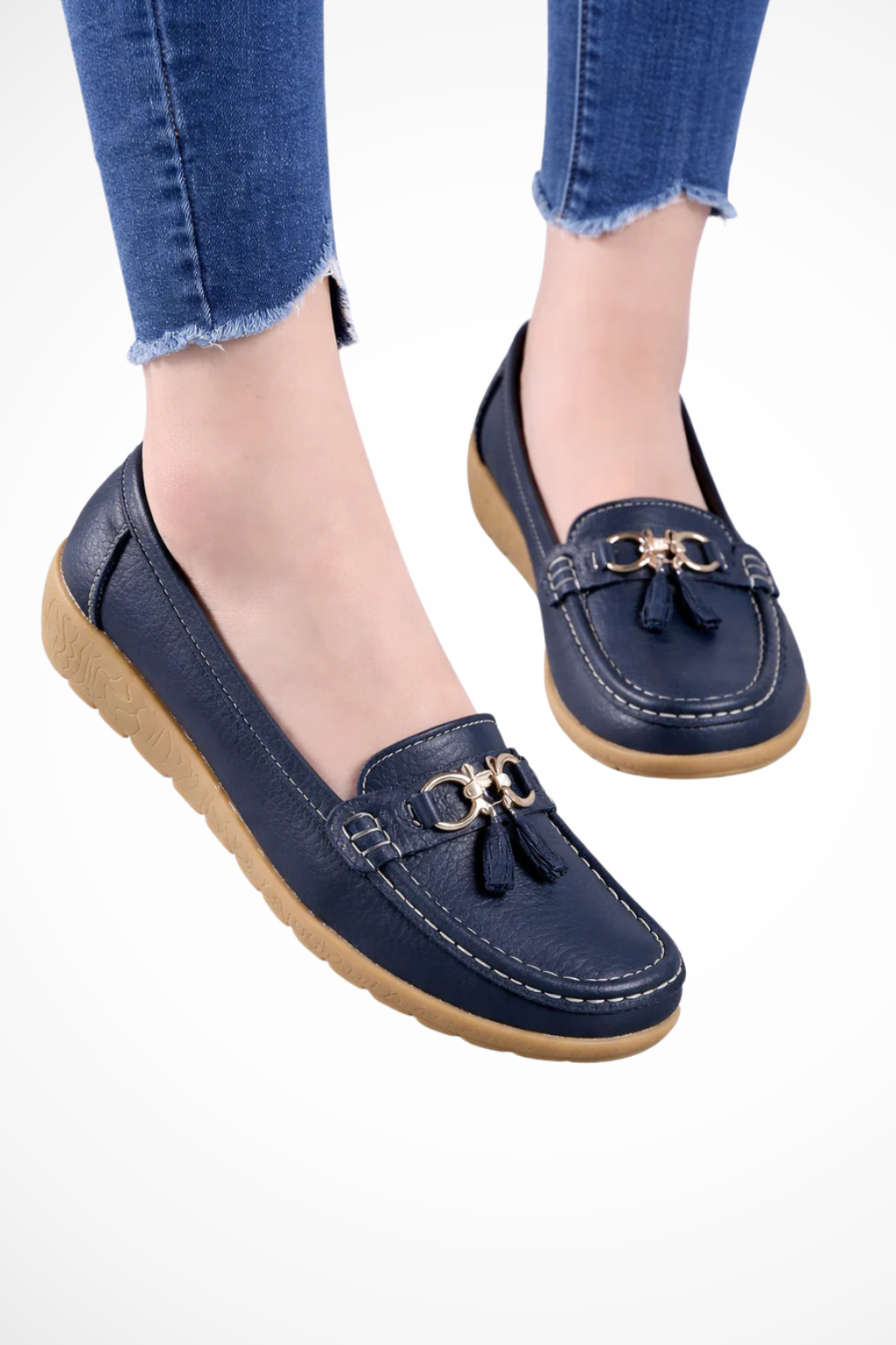 Women's Tassel Loafers Slip On Ballet Flats Rounded Square Toe Comfort Walking Shoes