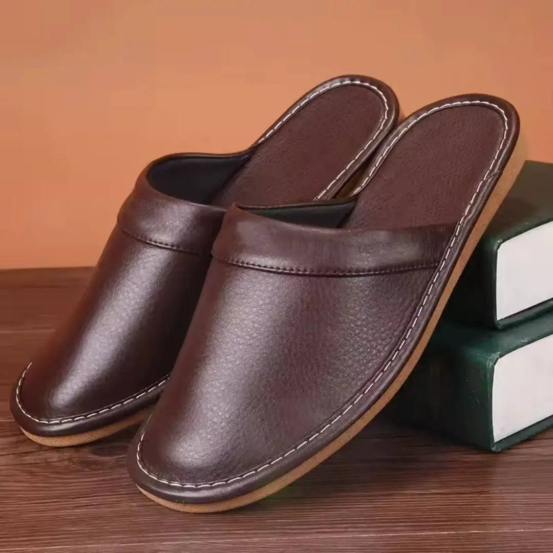 Aegina Men's Leather Slip-On Slippers