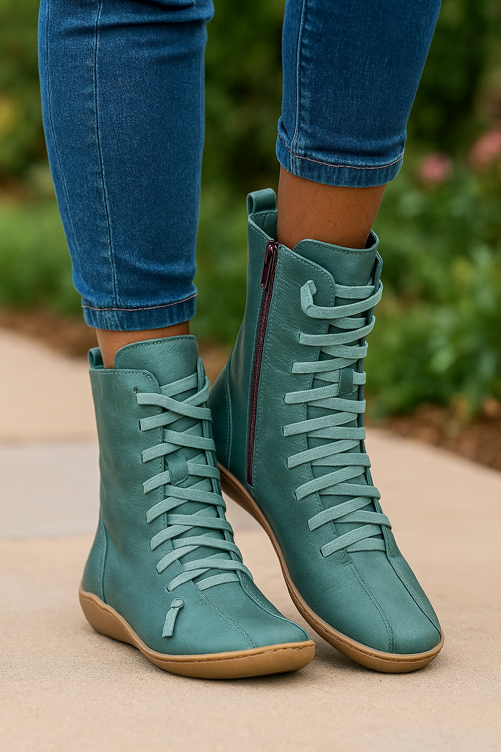 Minimalist Lace-Up Ankle Boots