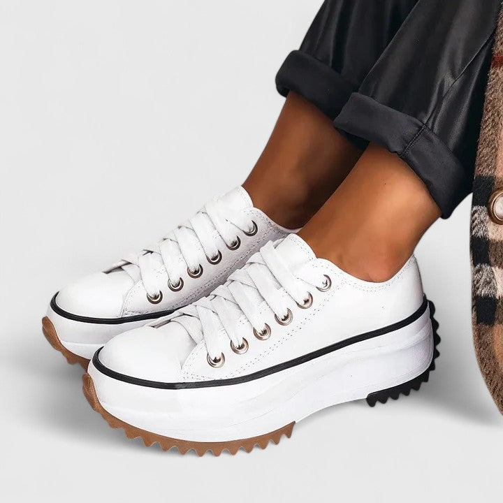 Women's Orthopedic Sneakers with Shock-Absorbing Sole and Elastic Panels