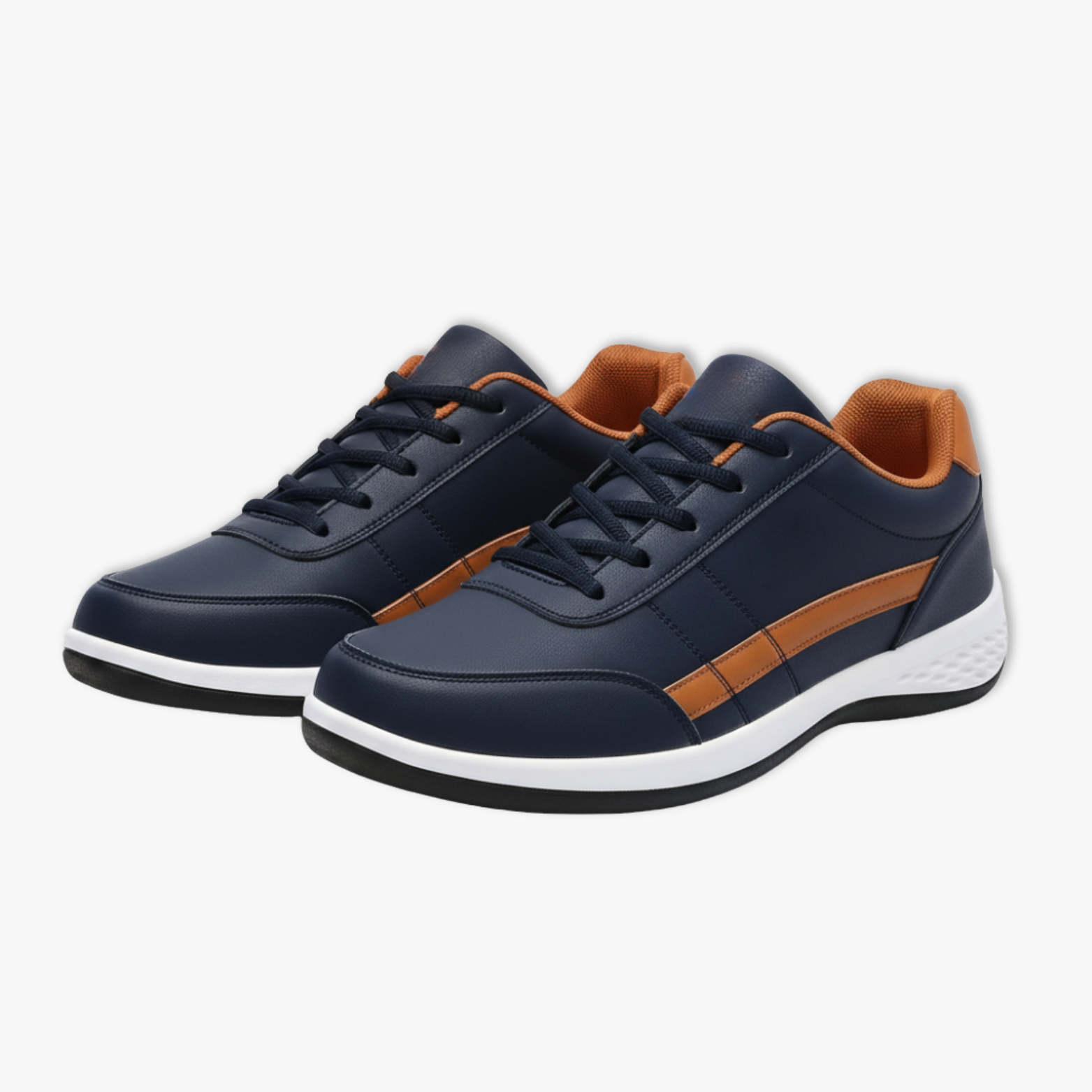 Men's Waterproof Leather Casual Lace Up Sneakers