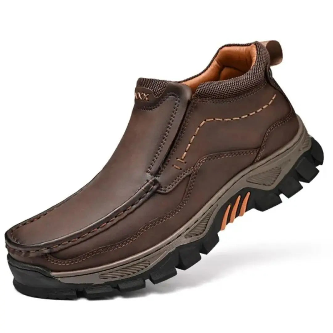 MANTRAFF Men's Genuine Leather Slip-On Walking Boots