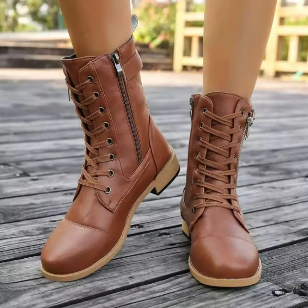 Brandy Women's Leather Lace-Up Boots