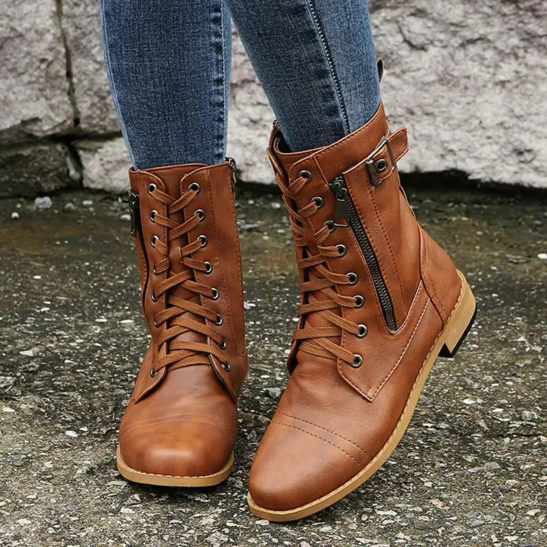 Brandy Women's Leather Lace-Up Boots