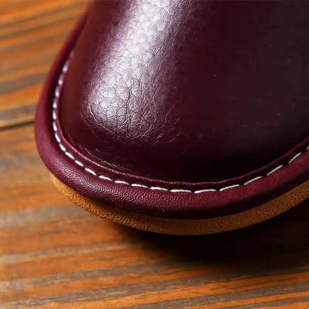 Aegina Men's Leather Slip-On Slippers