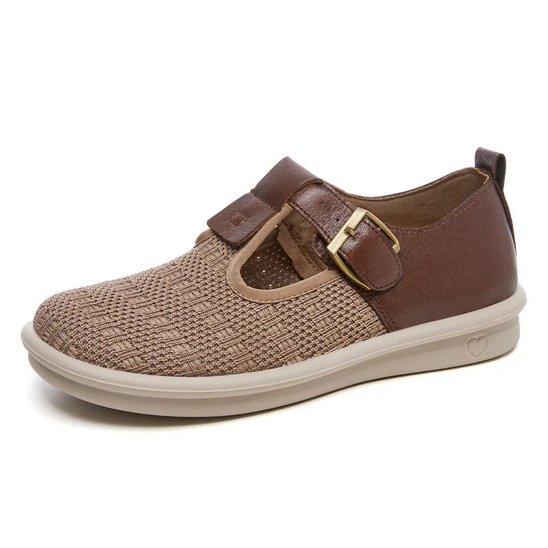 Women's Breathable Mesh Flat Shoes with Wide Toe Box