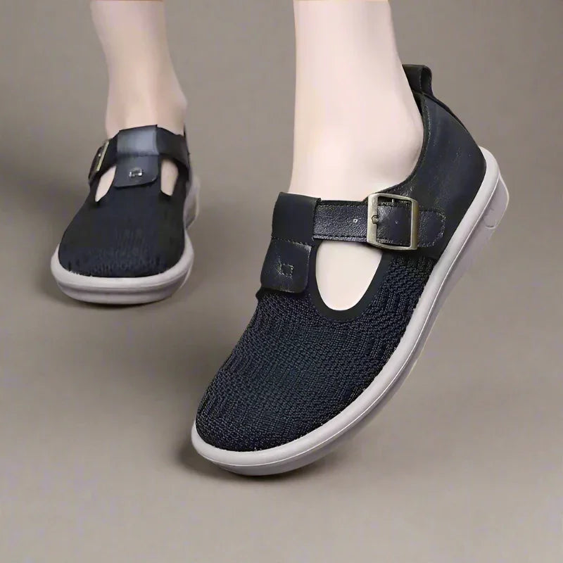 Women's Breathable Mesh Flat Shoes with Wide Toe Box