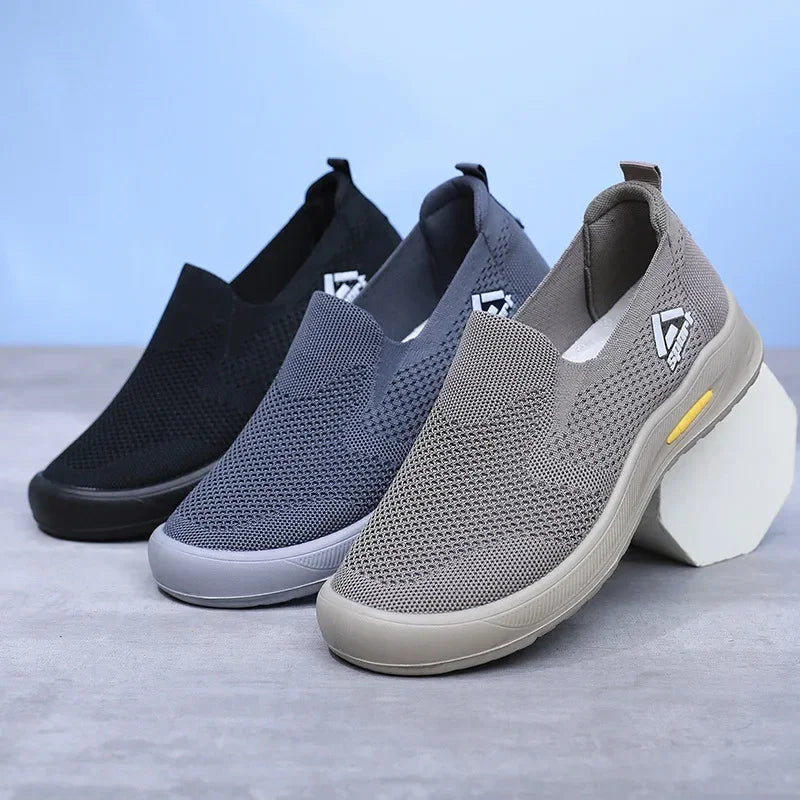 Wide Fit Slip-On Knitted Sneakers