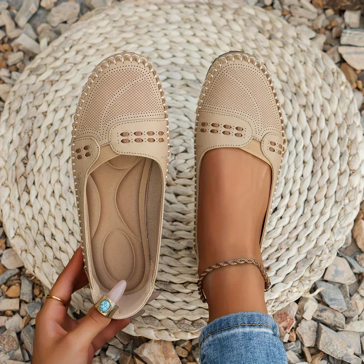 Women's Orthopedic Flats with Cushioned Insole and Arch Support