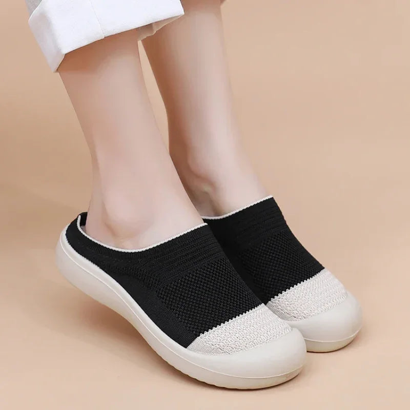 Women's Wide Toe Box Mesh Slip On Mules