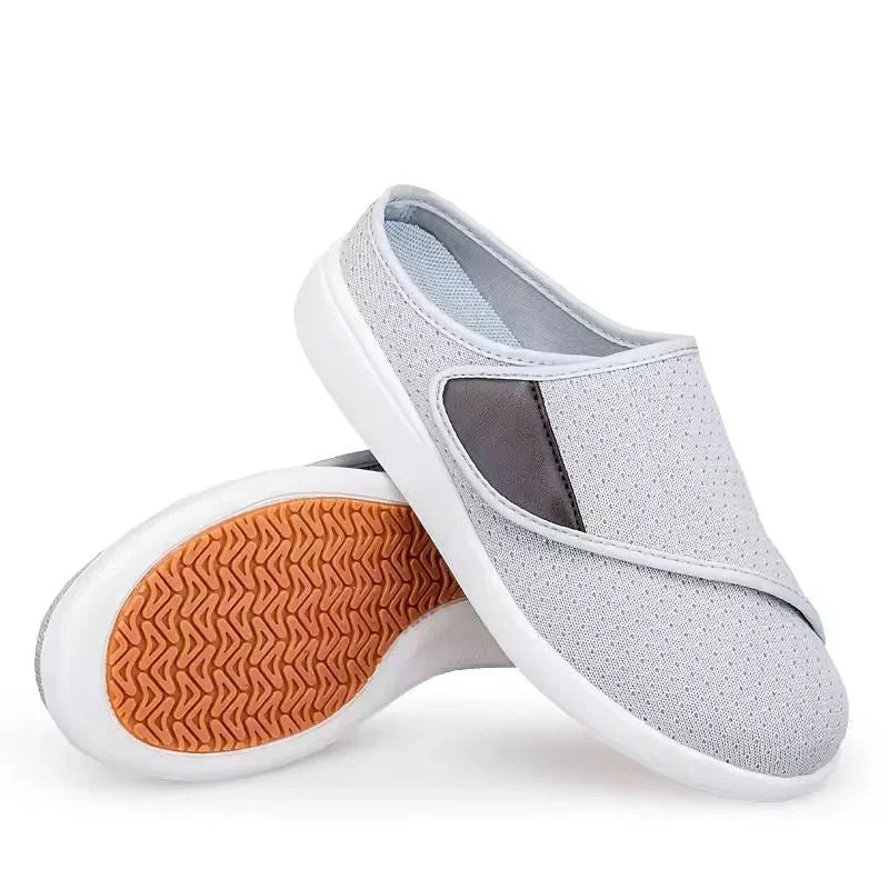 Women's Wide Fit Slip On Slippers with Adjustable Strap