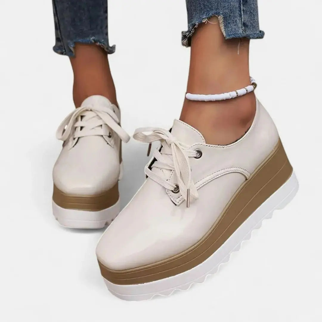 Women's Water-Resistant Square-Toe Platform Derbies