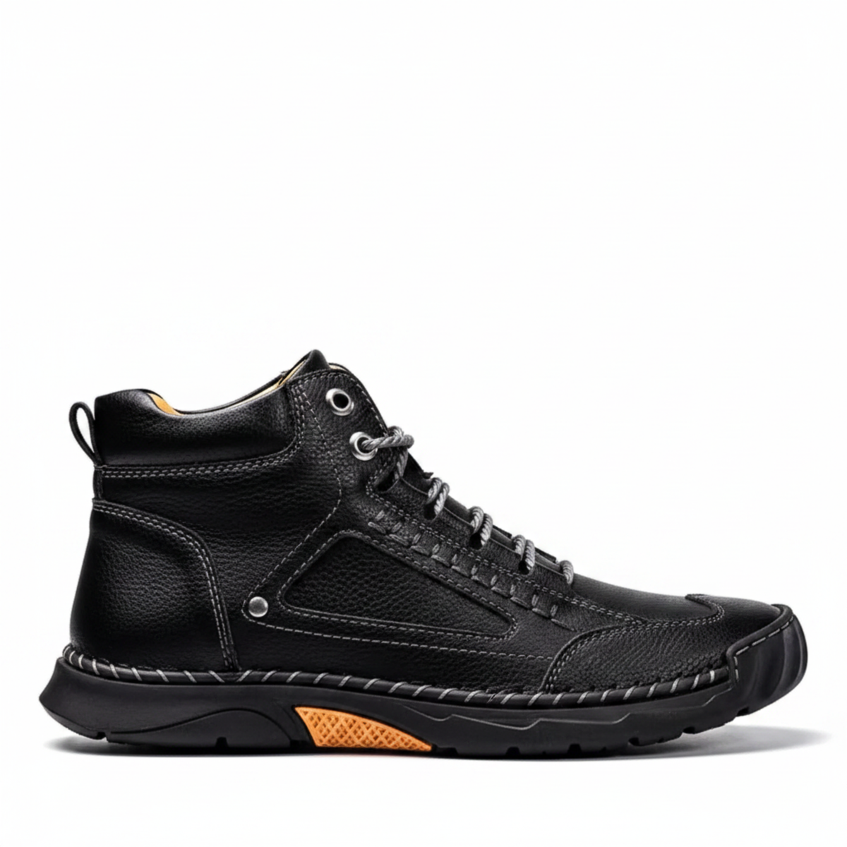 Men's Hiking Boots Leather Waterproof Orthopedic Arch Support Outdoor Ankle Boots
