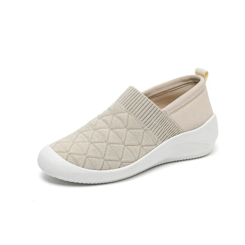 Women's Slip On Wedge Loafers with Knit Upper