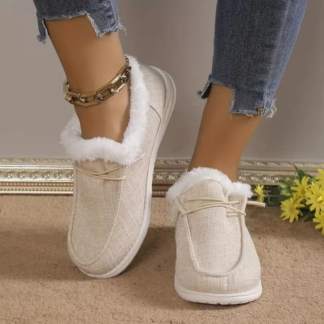 Thistlewood Women's Fur-Lined Canvas Slip-On Shoes