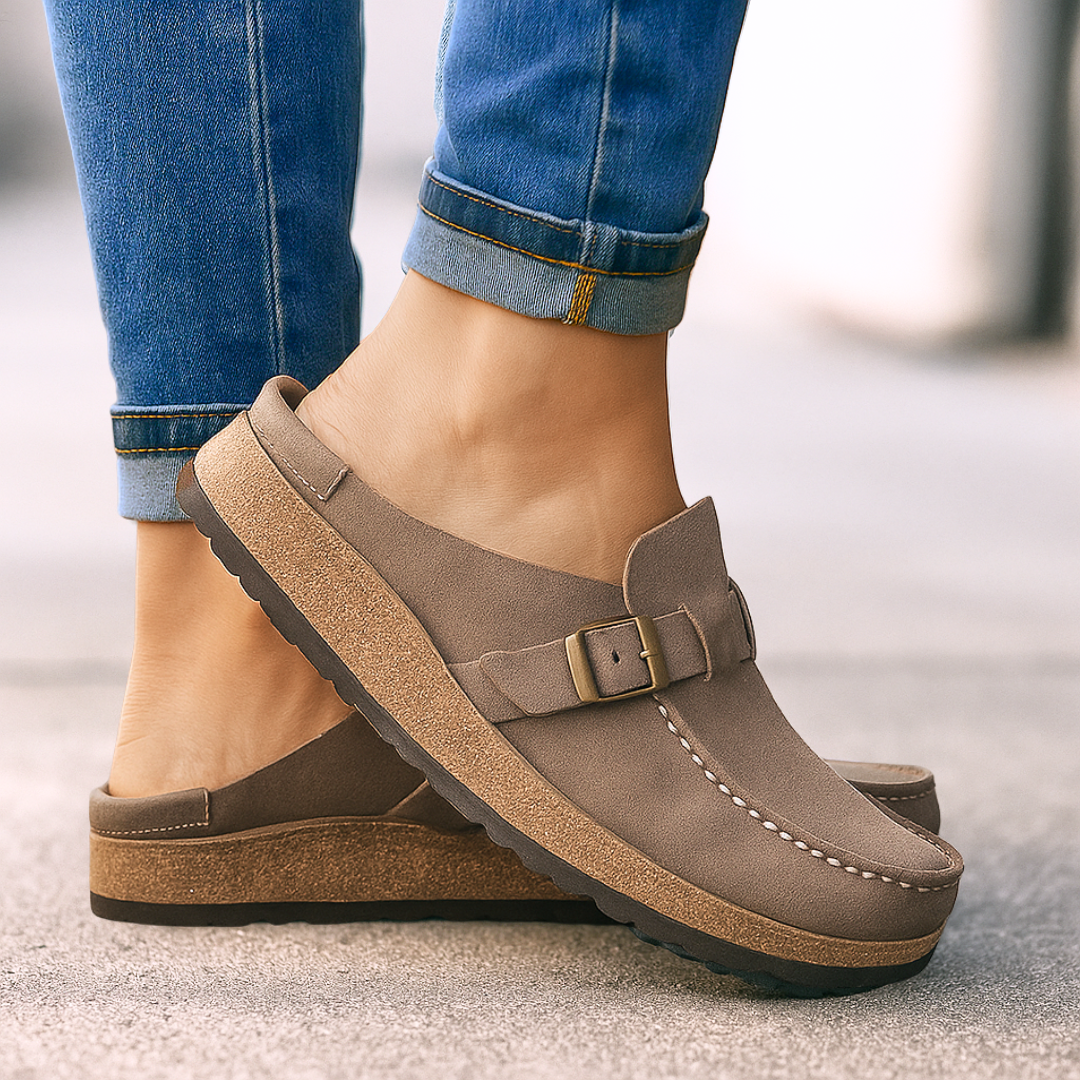 Women's Orthopedic Shoes with Contoured Footbed and Slip-On Fastening