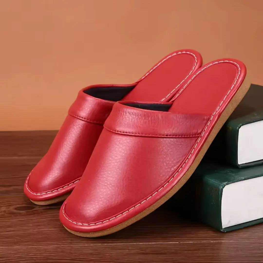 Aegina Men's Leather Slip-On Slippers