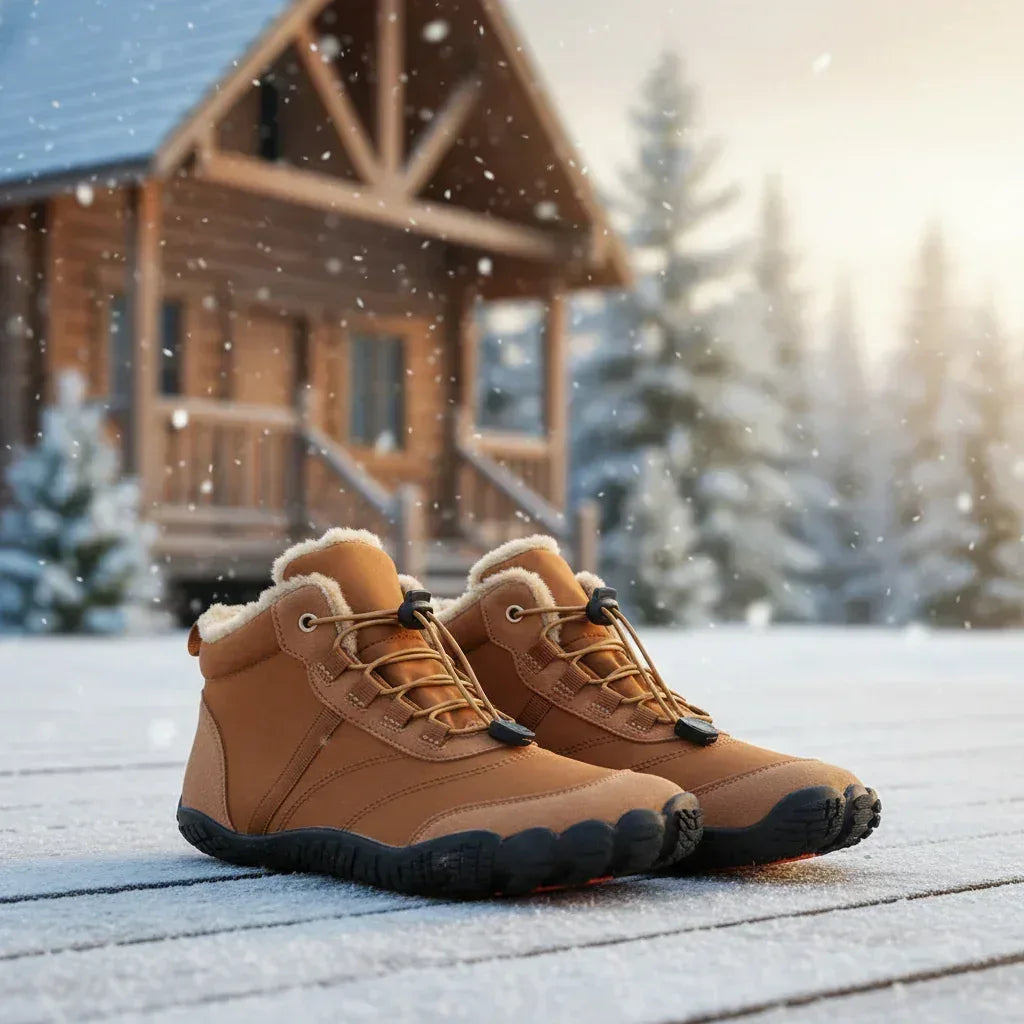 Snowy – Anti-Wrinkle Leather & Plush Barefoot Boots