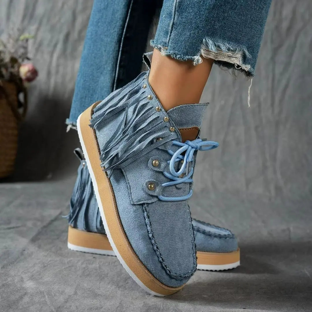 Women's Leather Chelsea Ankle Boots with Wedge Sole