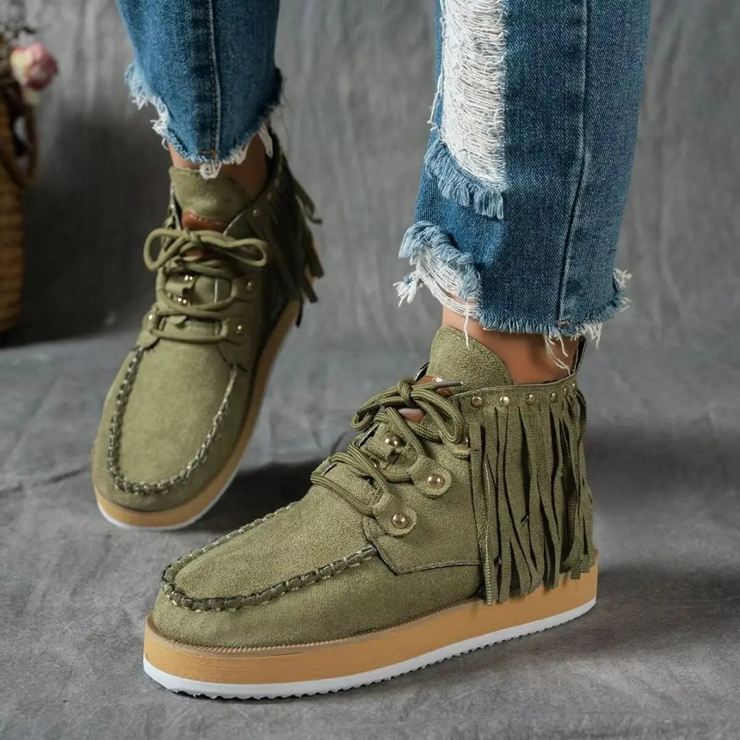 Women's Leather Chelsea Ankle Boots with Wedge Sole