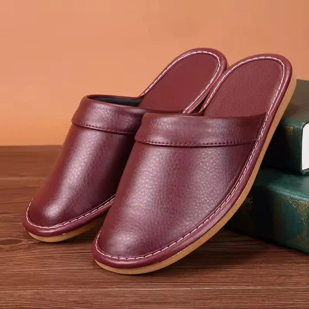Aegina Men's Leather Slip-On Slippers