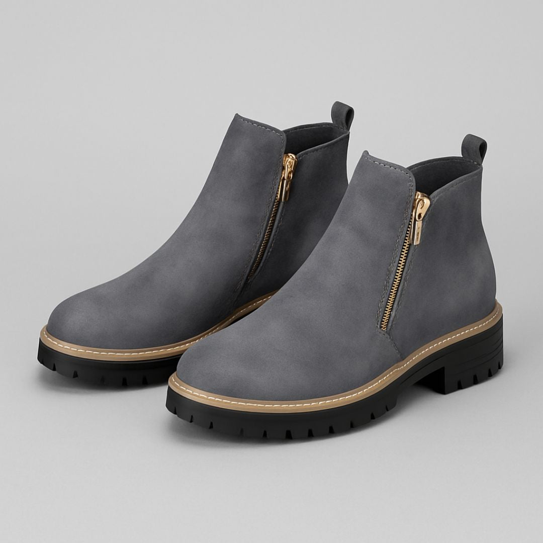 Women's Orthopedic Boots with Side Zip and Cushioned Insole