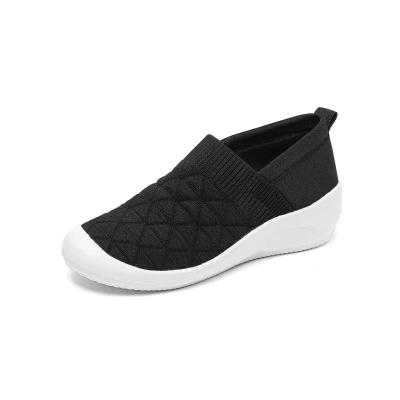 Women's Slip On Wedge Loafers with Knit Upper