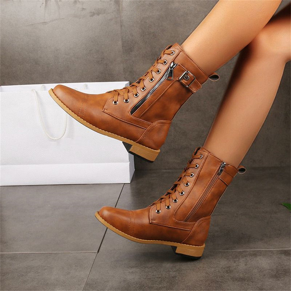 Women's Orthopedic Boots with Side Zipper and Roomy Toe Design