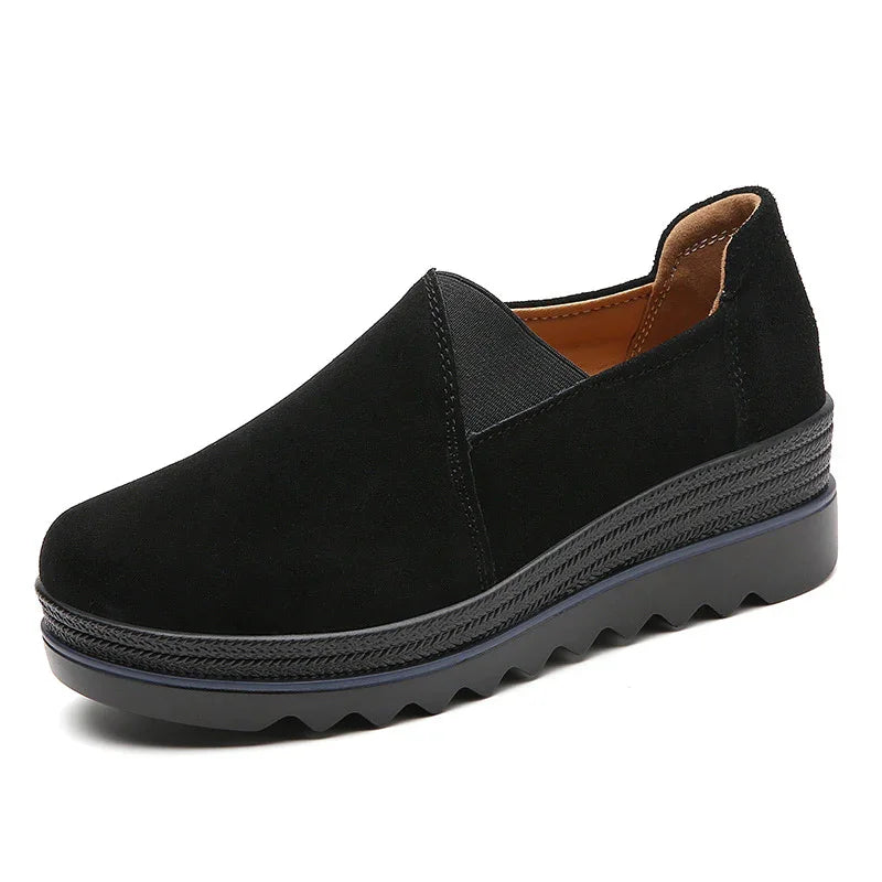 Women's Platform Loafers in Cow Suede