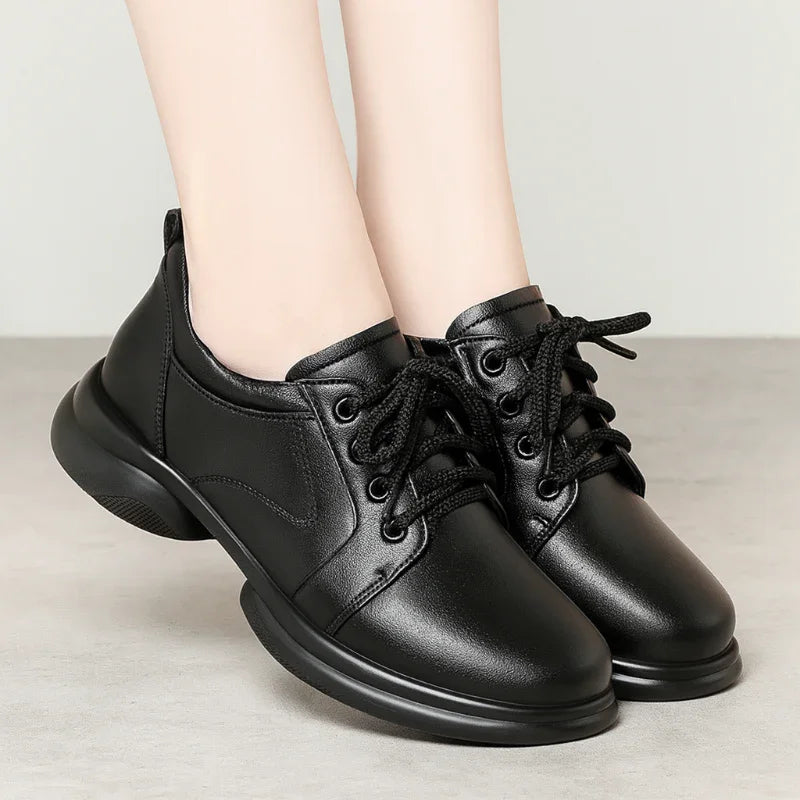 Women's Wide Toe Box Leather Oxford Shoes
