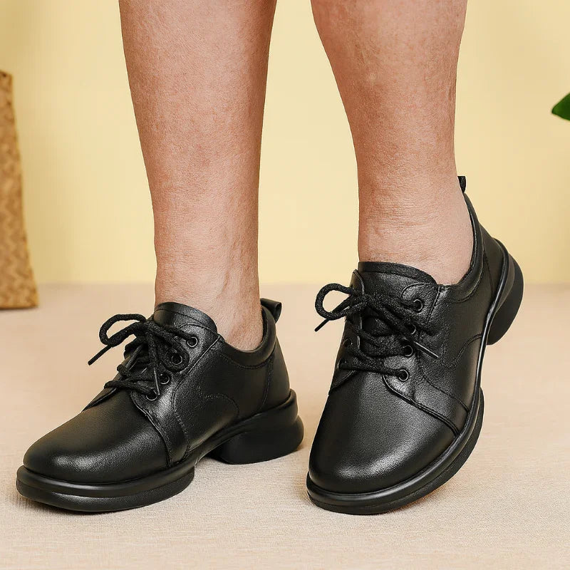 Women's Wide Toe Box Leather Oxford Shoes