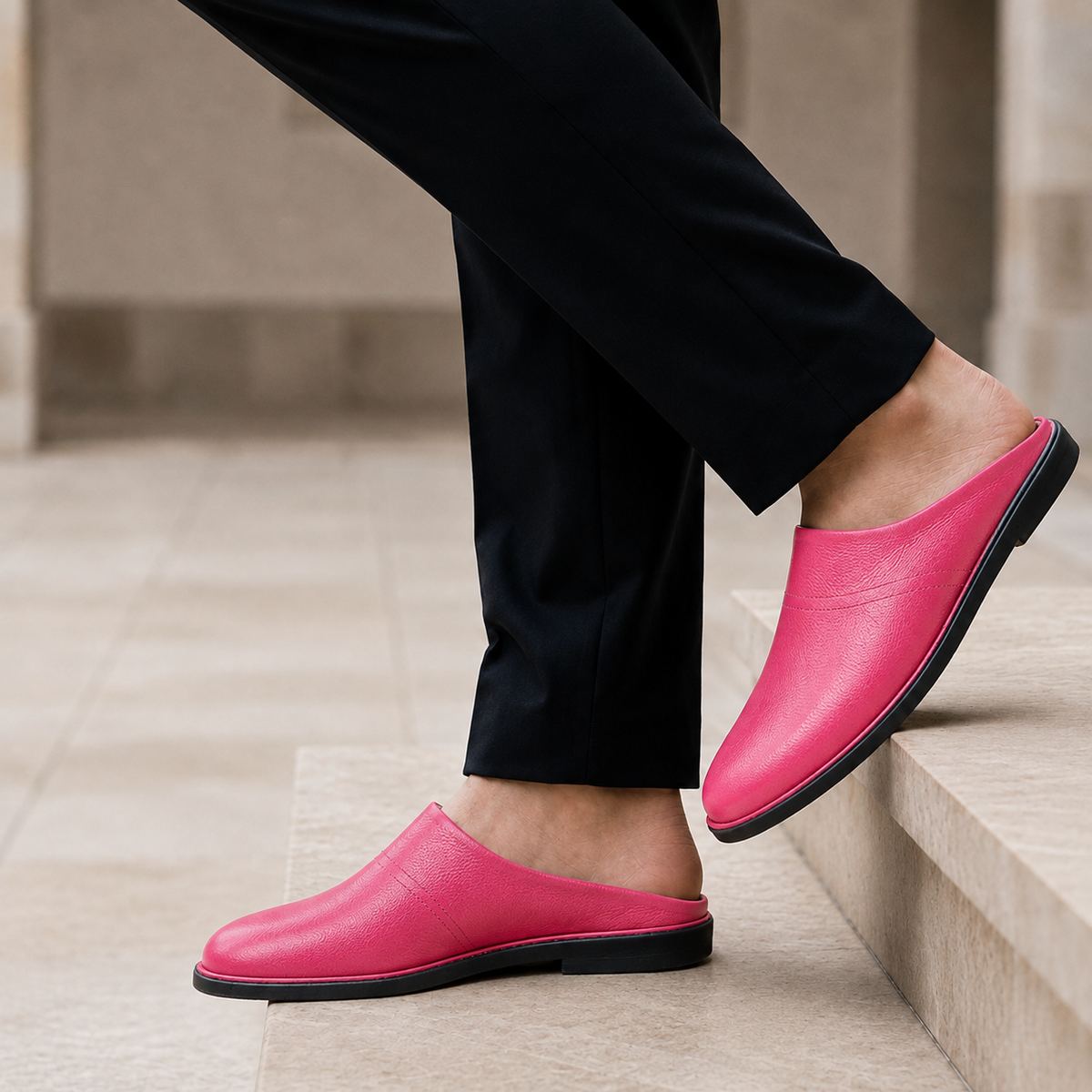 Aegina Leather Slip-On Slippers