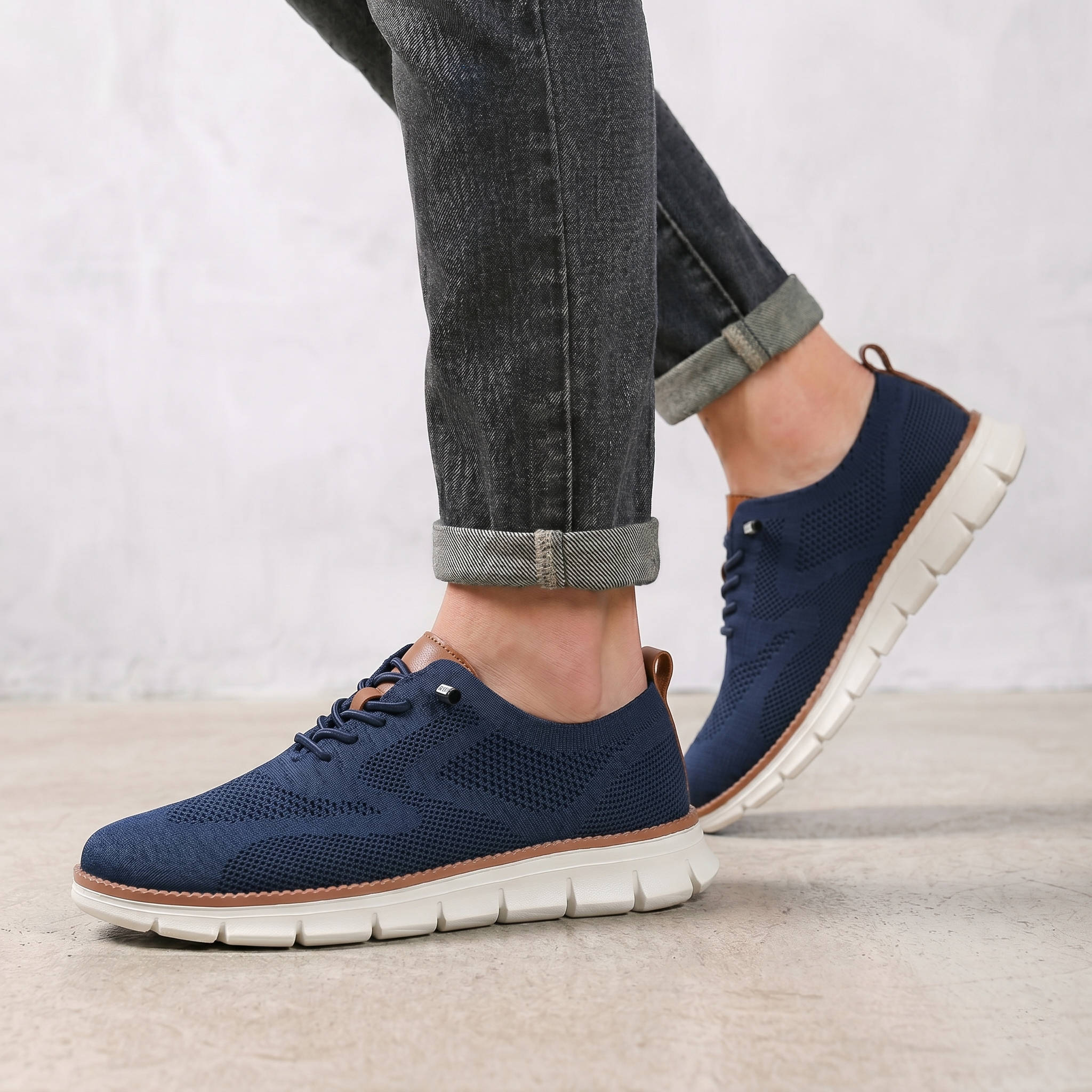 Mens Casual Mesh Sneakers, Breathable Walking Shoes, Lightweight Comfort Loafers