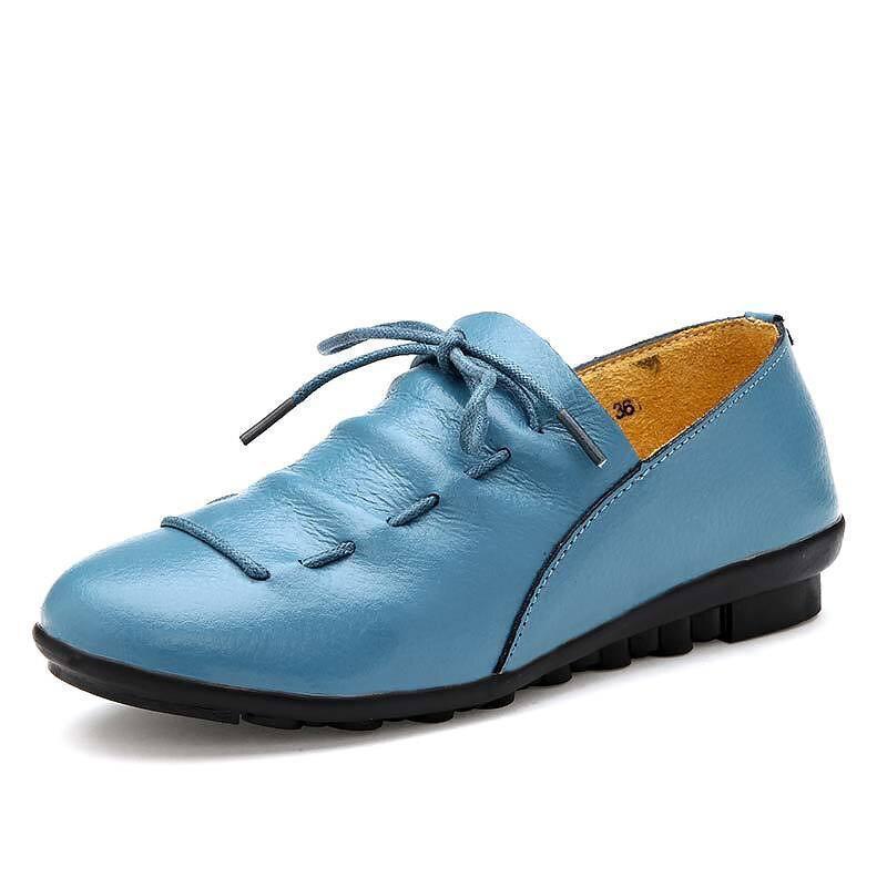 Women's Leather Slip On Loafers Wide Fit