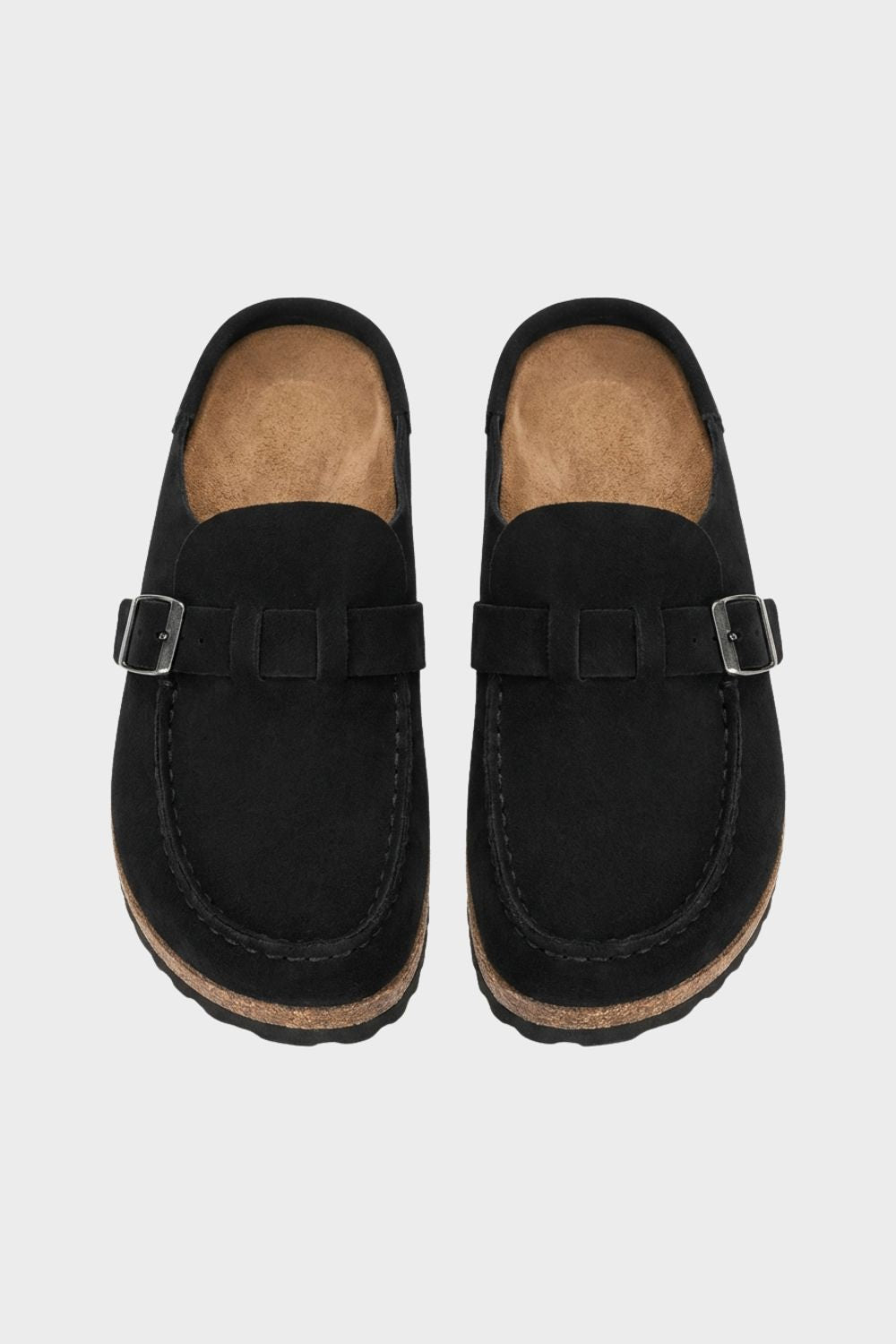 Women's Clogs | Suede Buckle Strap Open Back Slip-On