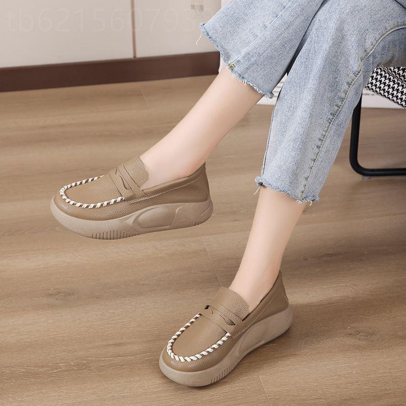 Women's Leather Penny Loafers with Cushioned Sole