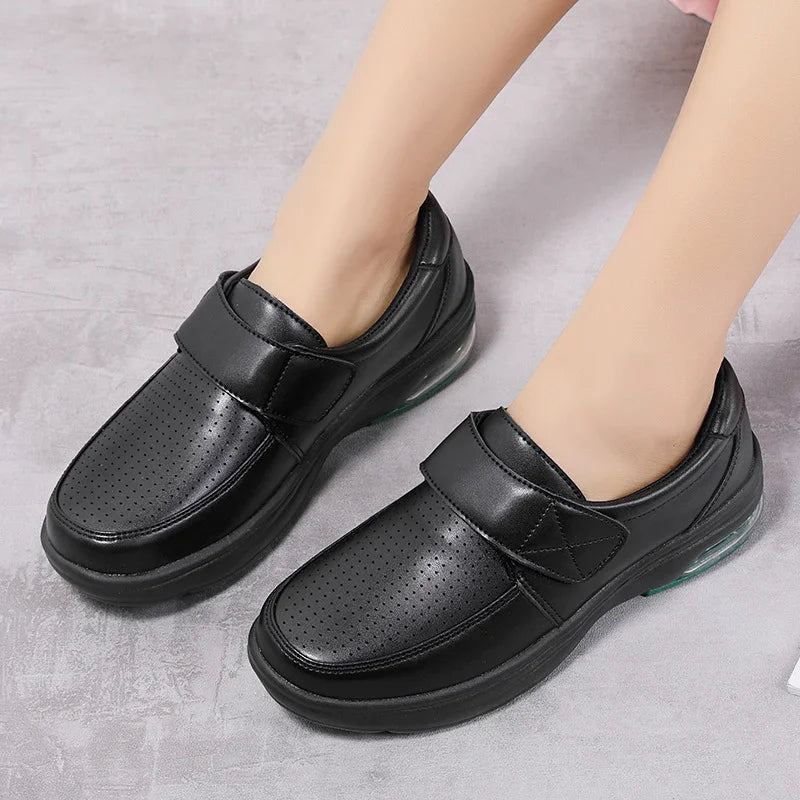 Women's Wide-Fit Comfort Shoes with Velcro Closure