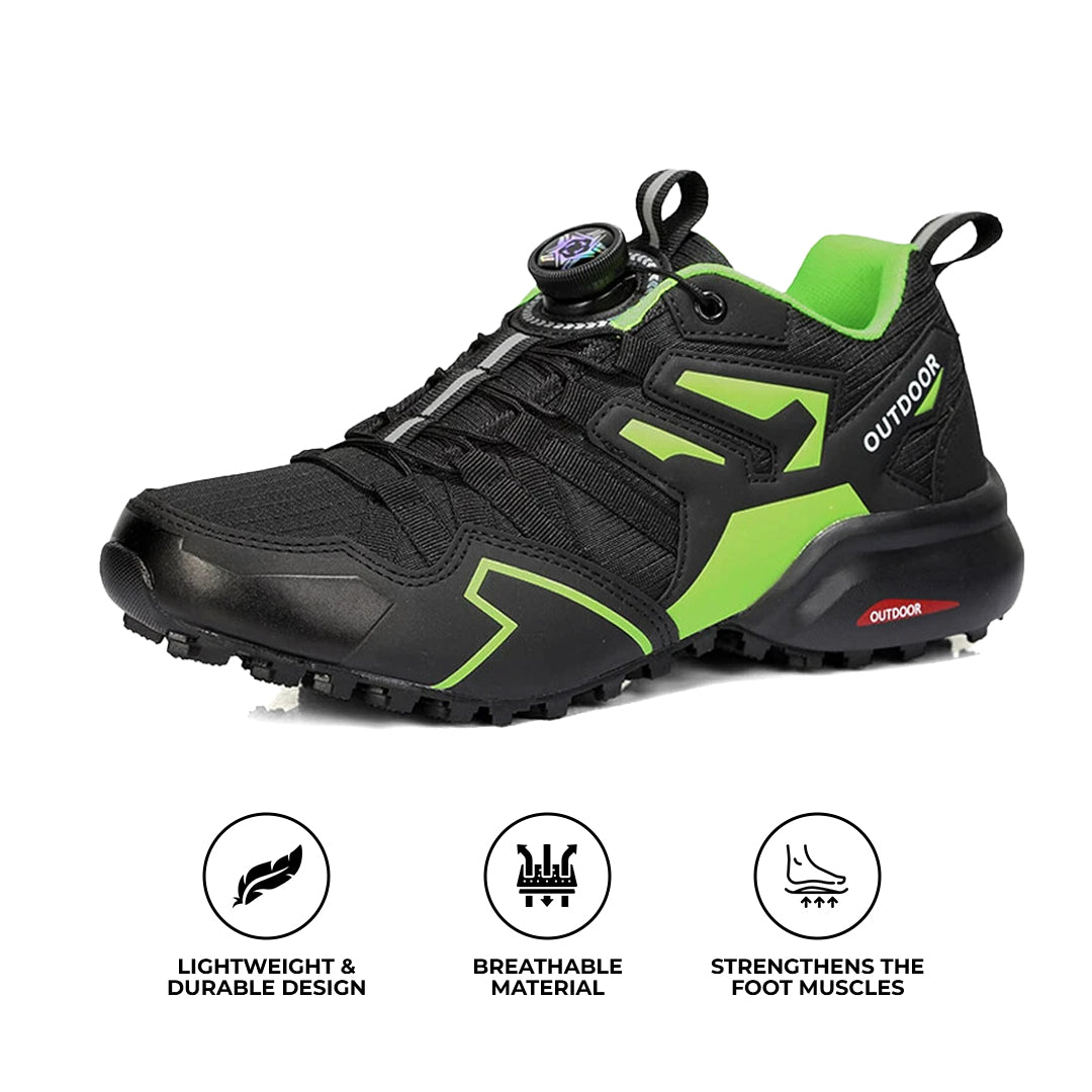 Orthopedic Hiking Shoes for Men Leather Walking Sneakers with Arch Support and Zip
