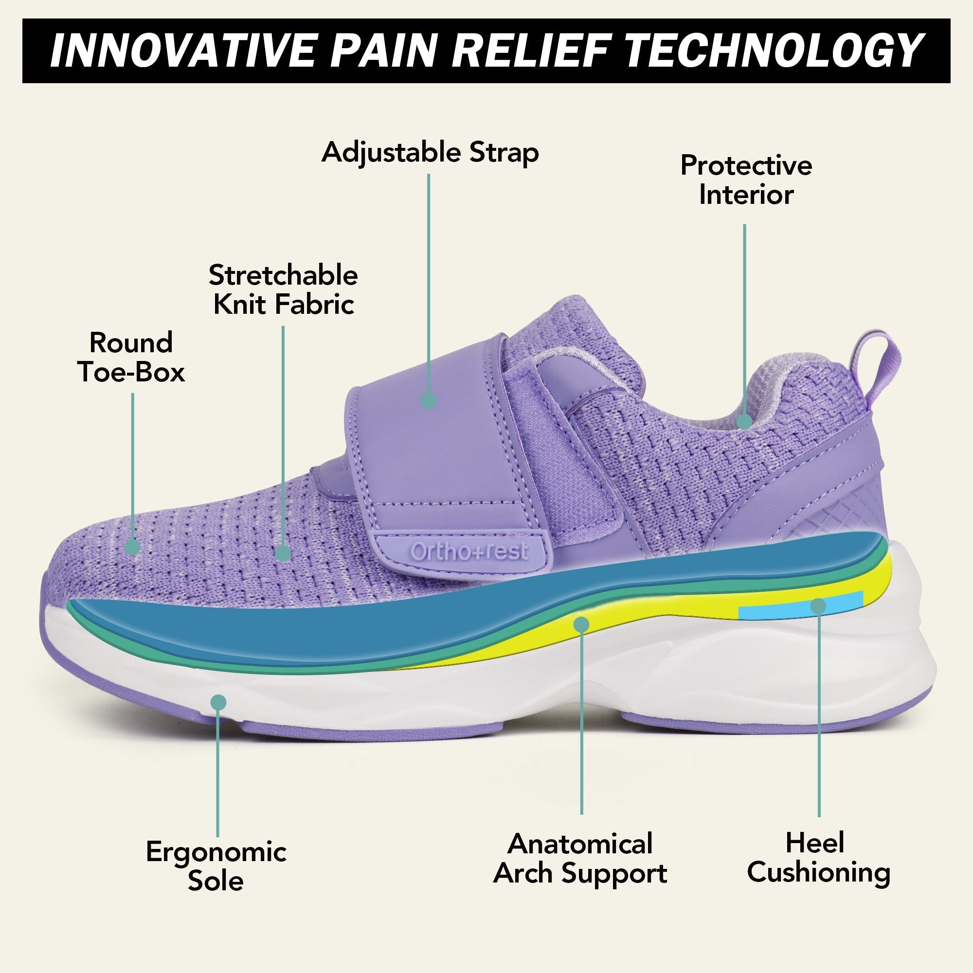 Purple Walking Shoes-Norma