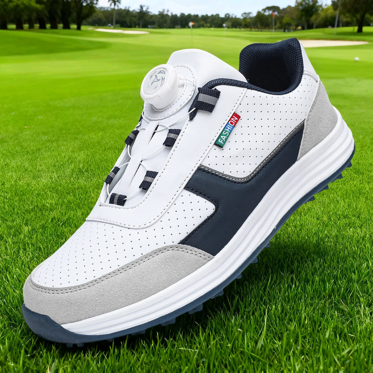 Men's Non-Slip Leather Golf Shoess – Durable TPR Outsole, PU Insole