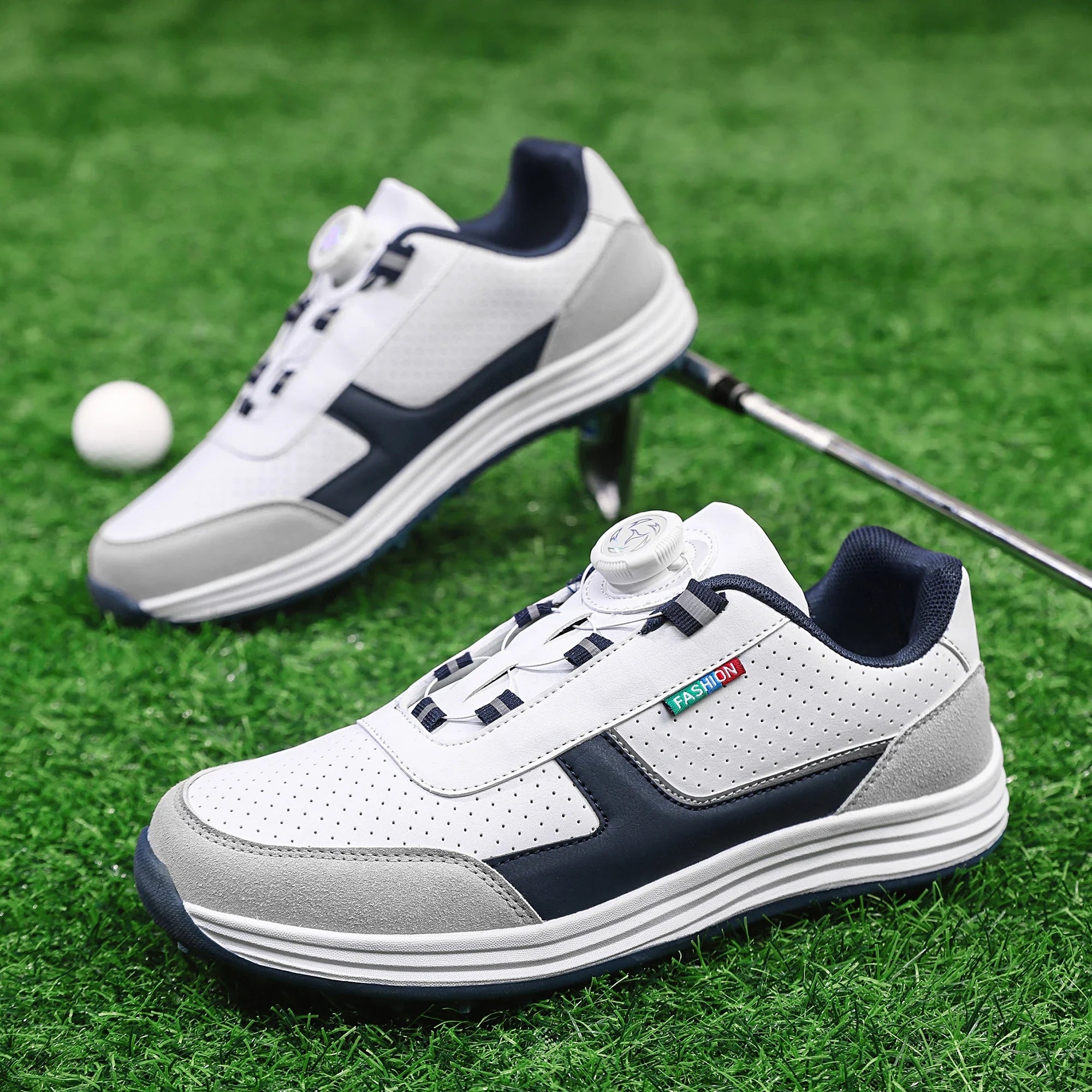 Men's Non-Slip Leather Golf Shoess – Durable TPR Outsole, PU Insole