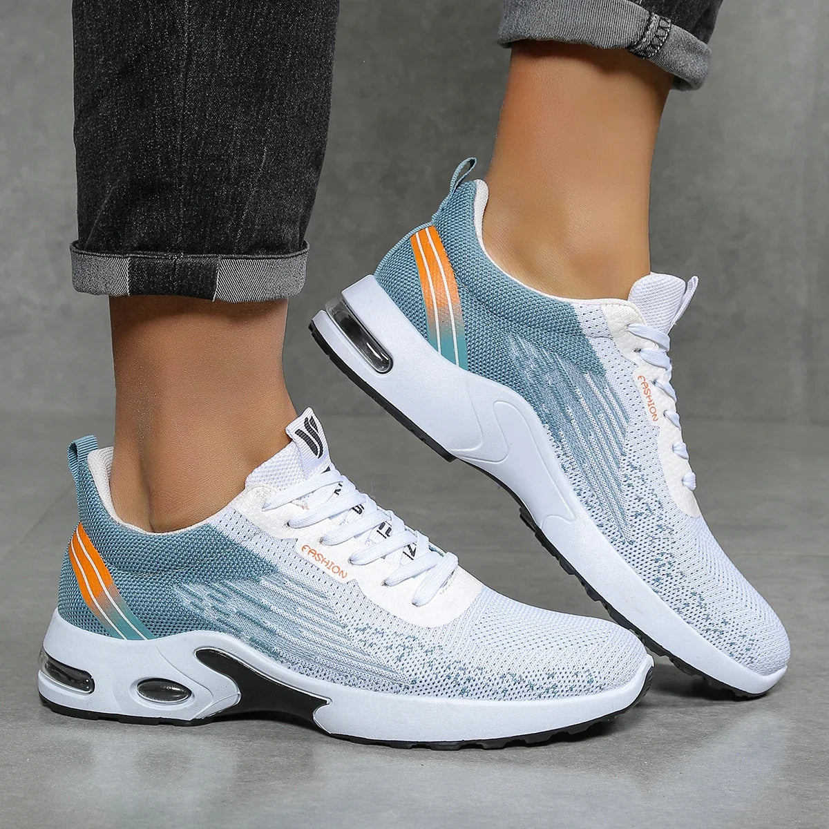 Men's Orthopedic Running Shoes Air Cushion Breathable Mesh Lace-Up Sports Sneakers