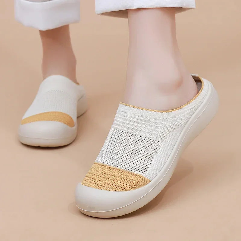 Women's Wide Toe Box Mesh Slip On Mules
