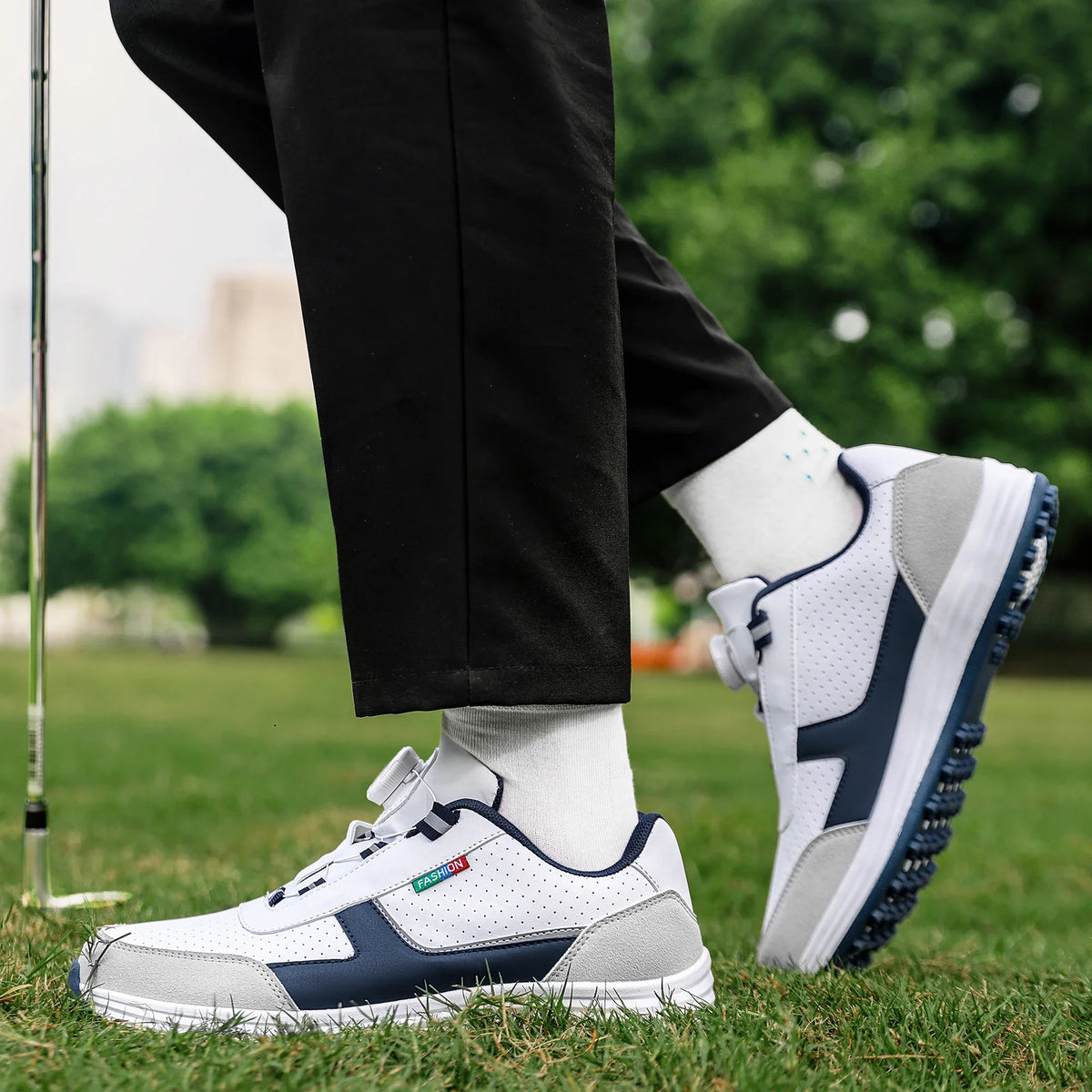 Men's Non-Slip Leather Golf Shoess – Durable TPR Outsole, PU Insole