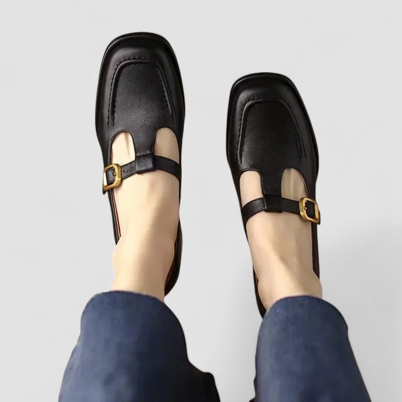 Women's Orthopedic Mary Jane Shoes with T-Strap and Rounded Toe