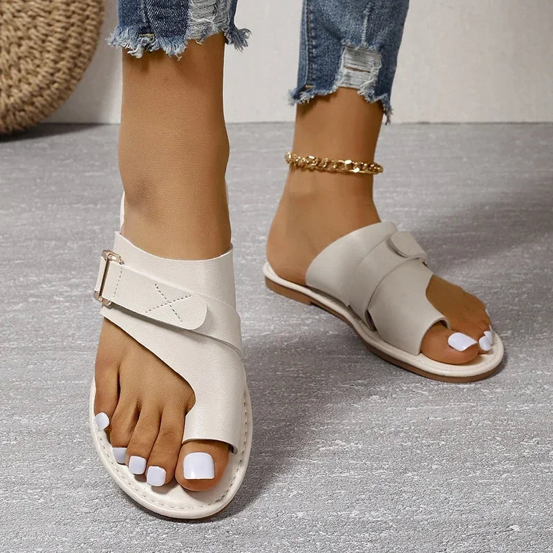 Women's Sandals For Bunions Clip Toe Flat Slides